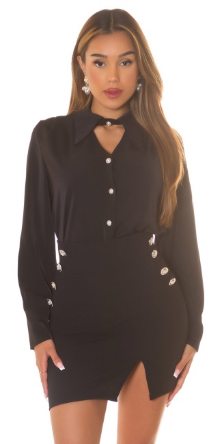 Musthave blouse met pearl details zwart